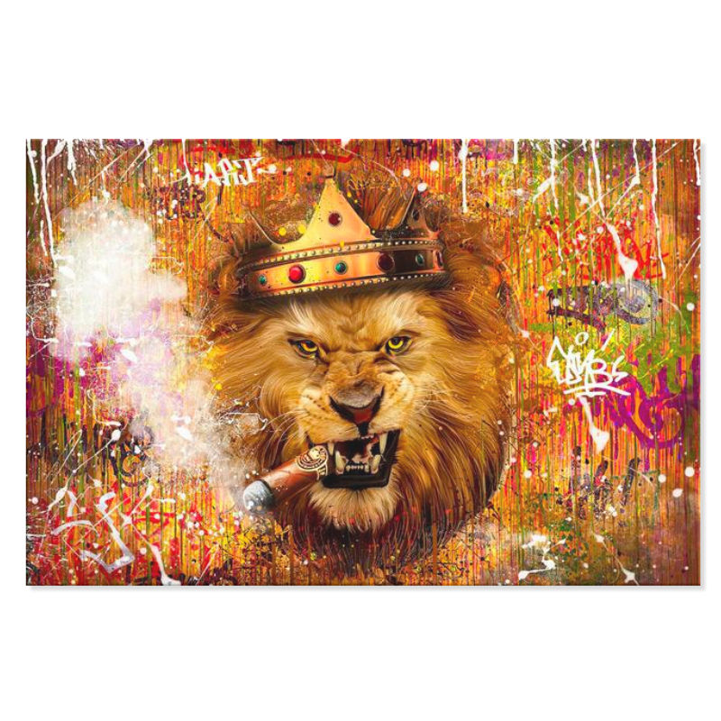 MuchoWow - Tableau sur toile Profil - Lion - Animaux Decoration