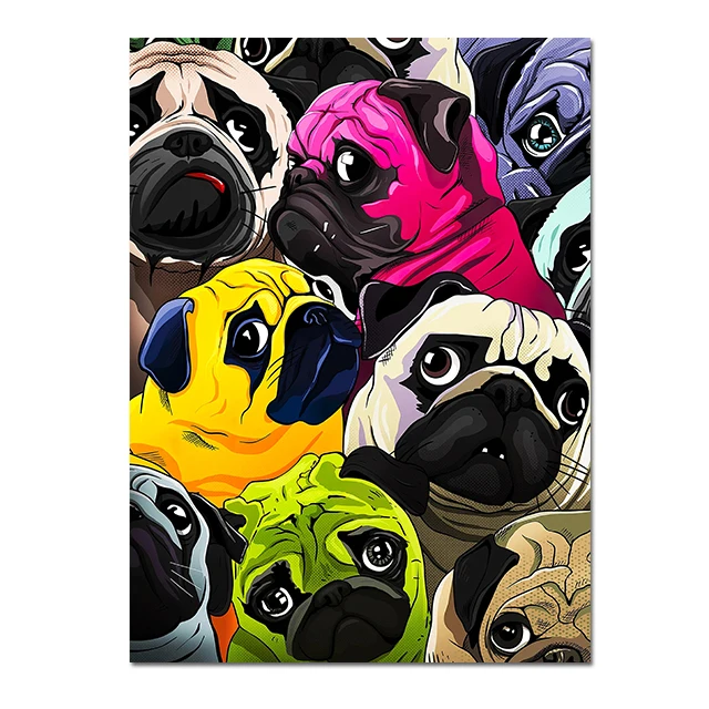 Peinture Pop Art Chien couleurs