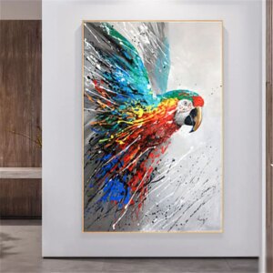 Tableau Perroquet Pop Art | Peinture à l'huile