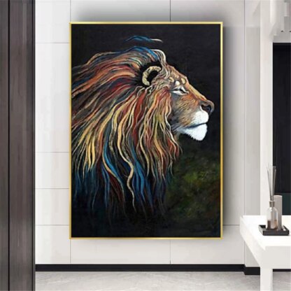 Tableau Lion Roi Pop Art