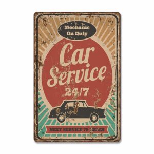 Affiche Rétro Car Service