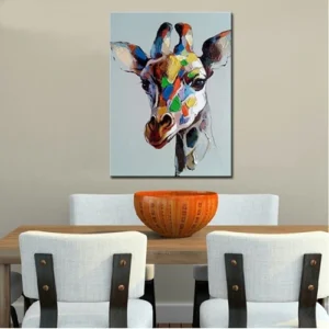 Tableau Girafe Multicolore