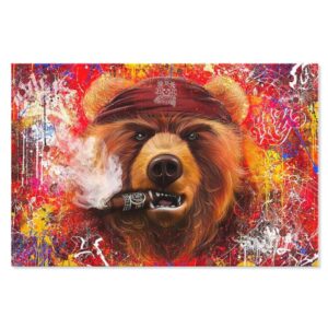 Tableau Ours Brun Pop Art